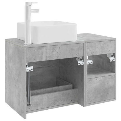 Set di mobili per il bagno 2 pcs Grigio Cemento | homemem39
