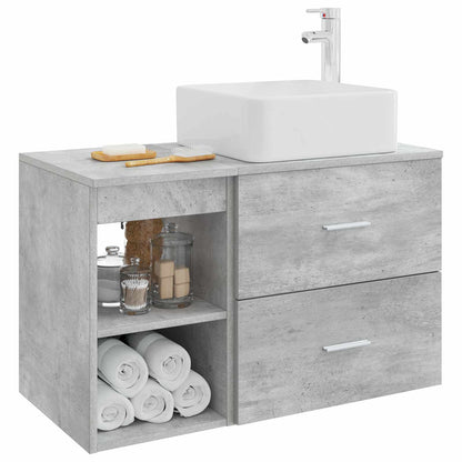 Set di mobili per il bagno 2 pcs Grigio Cemento | homemem39