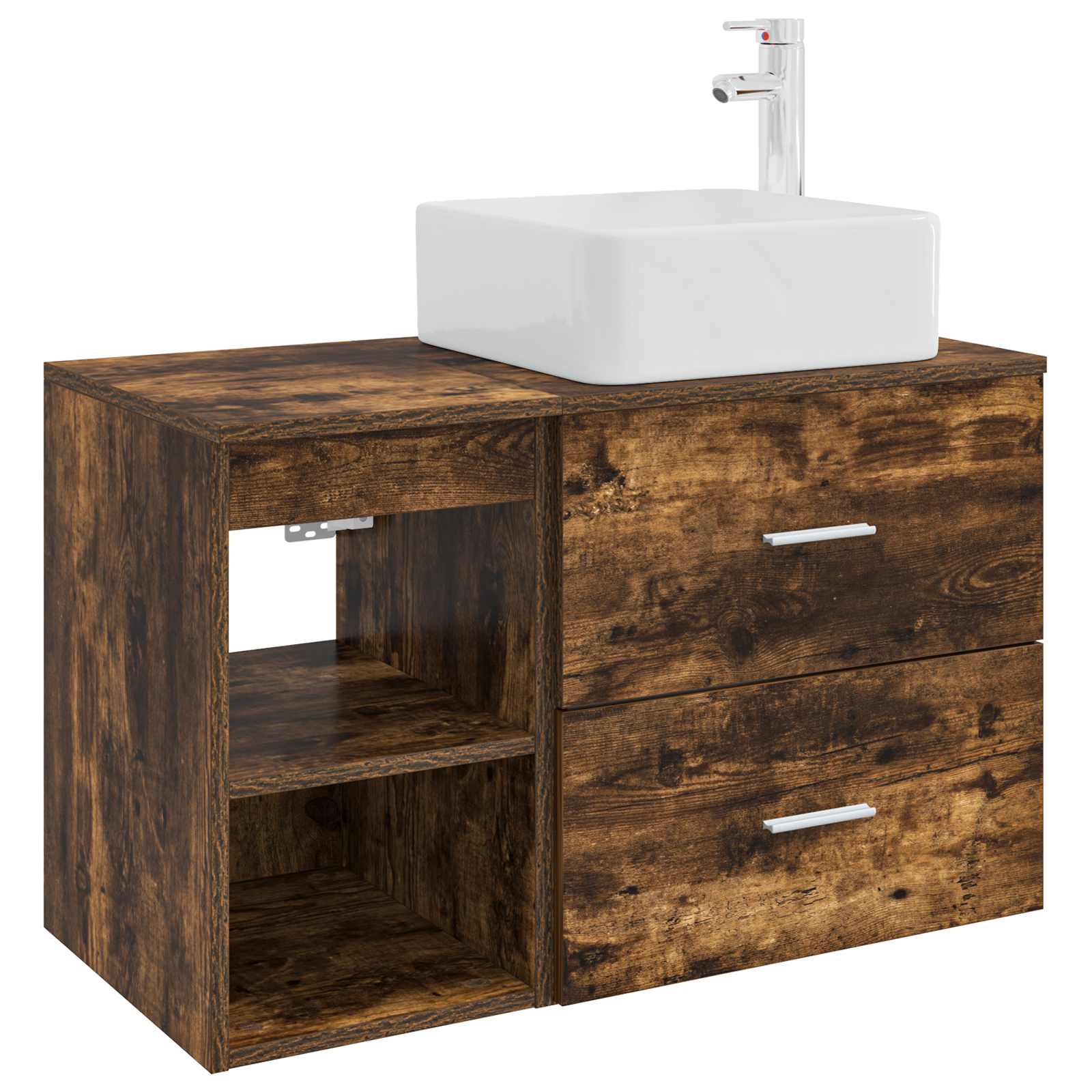 Set di mobili per il bagno 2 pcs Rovere Fumo | homemem39