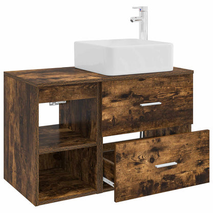 Set di mobili per il bagno 2 pcs Rovere Fumo | homemem39