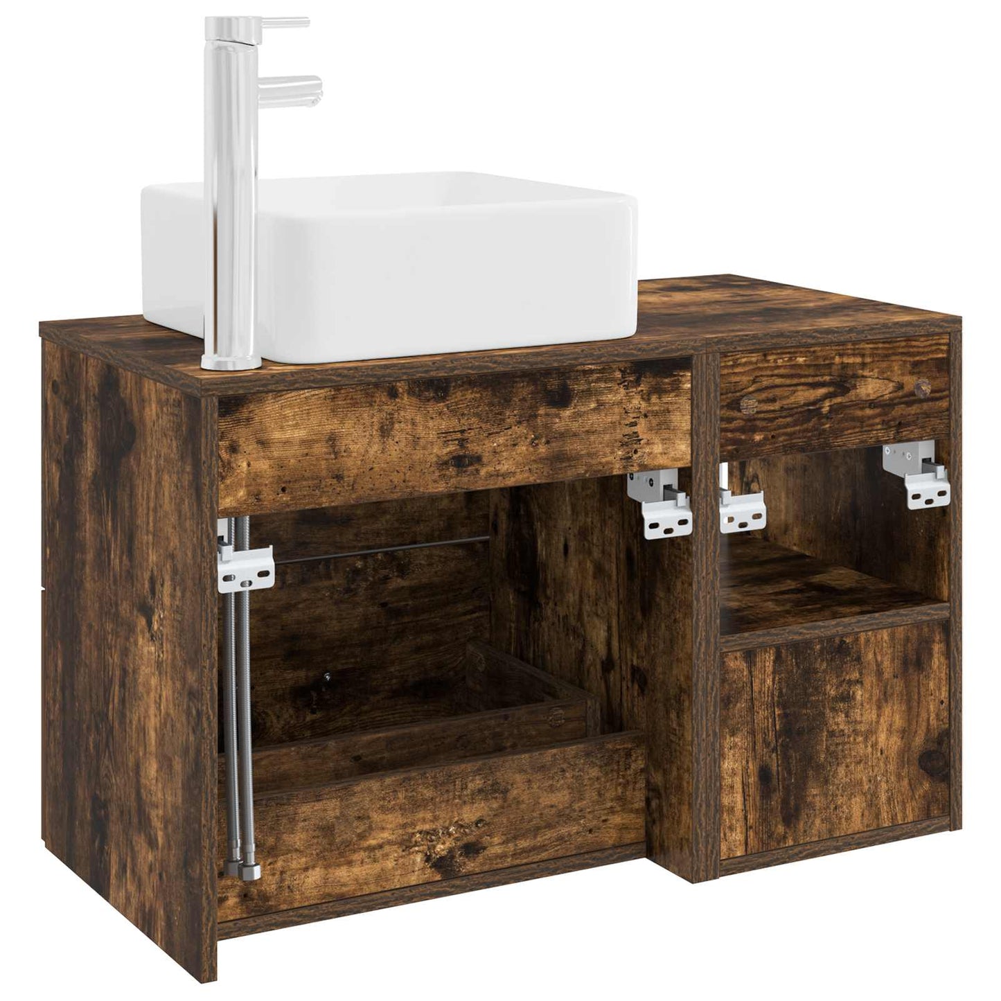 Set di mobili per il bagno 2 pcs Rovere Fumo | homemem39