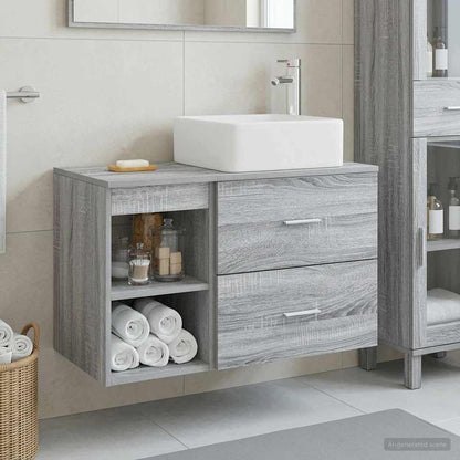 Set di mobili per il bagno 2 pcs Sonoma grigio | homemem39