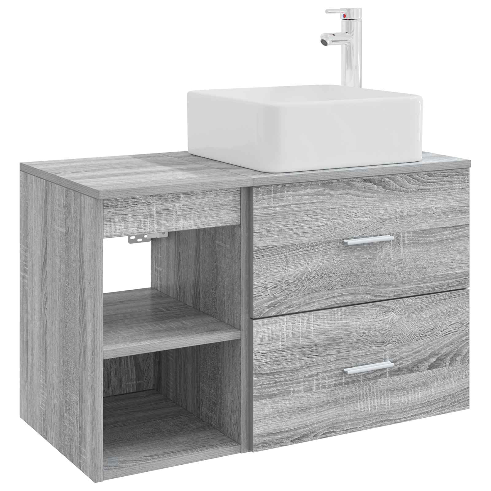 Set di mobili per il bagno 2 pcs Sonoma grigio | homemem39