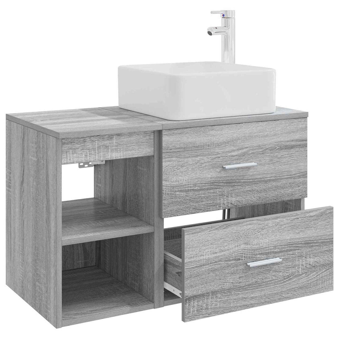 Set di mobili per il bagno 2 pcs Sonoma grigio | homemem39