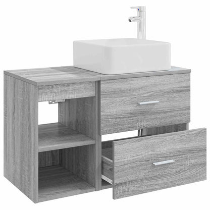 Set di mobili per il bagno 2 pcs Sonoma grigio | homemem39