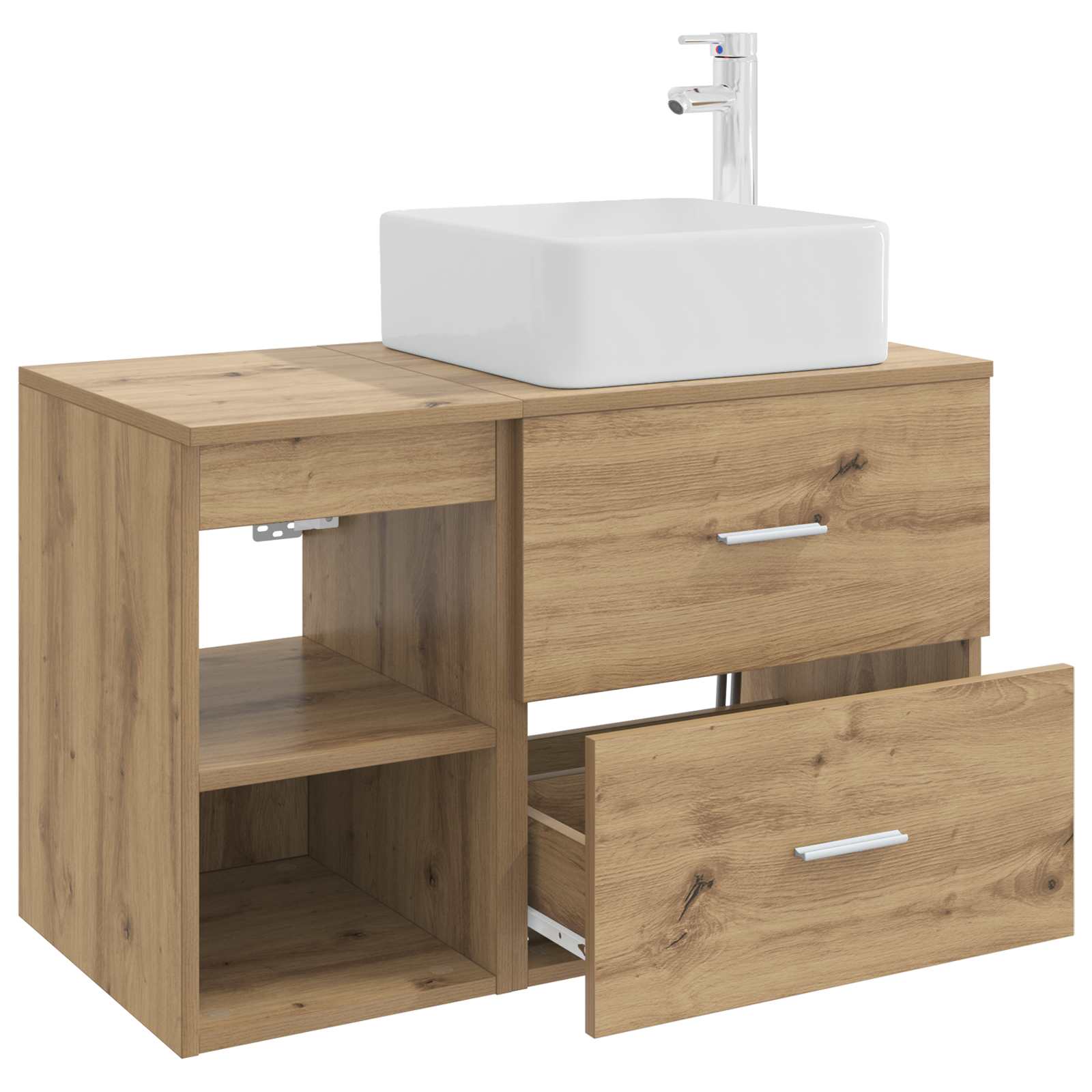 Set di mobili per il bagno 2 pz Rovere Artigianale | homemem39
