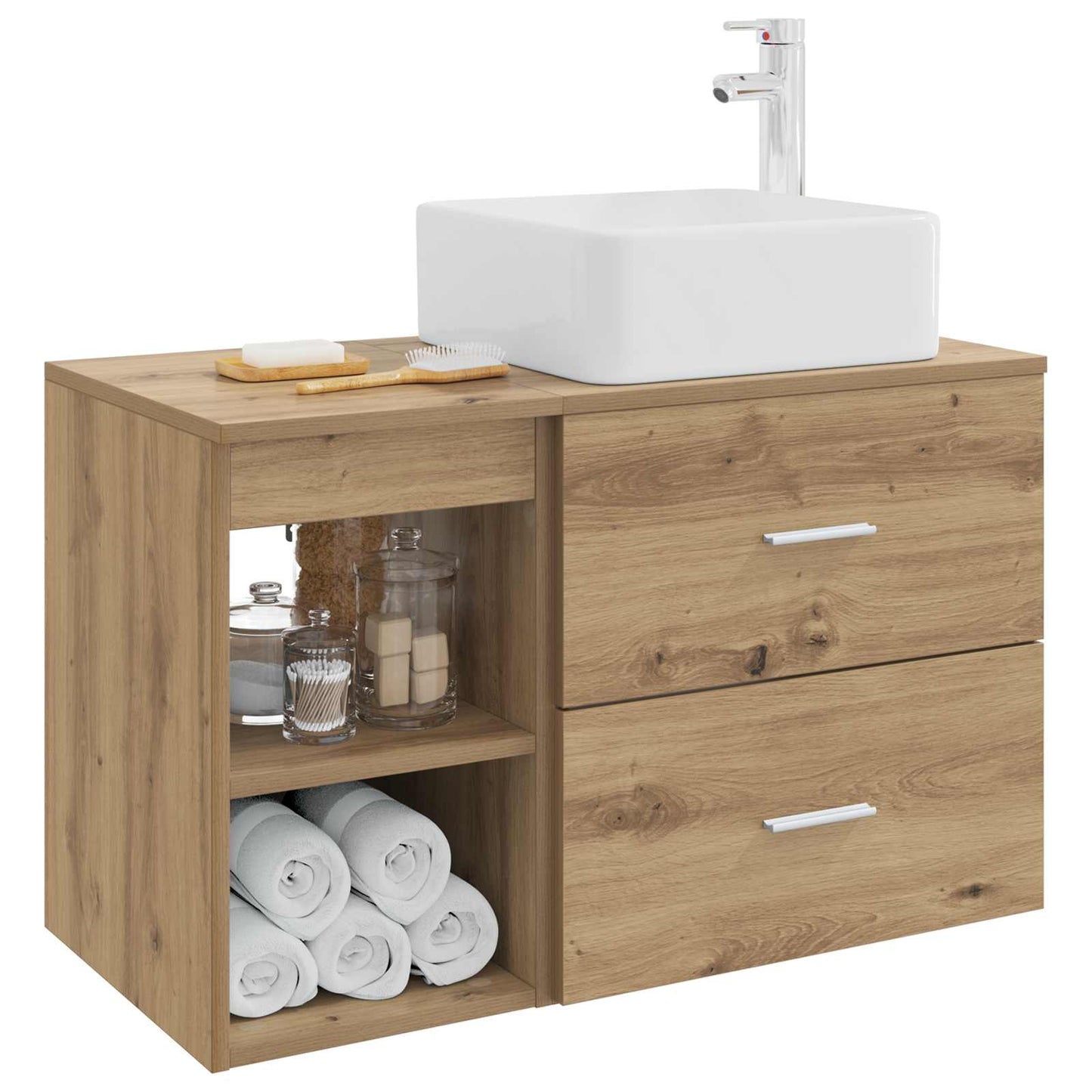 Set di mobili per il bagno 2 pz Rovere Artigianale | homemem39
