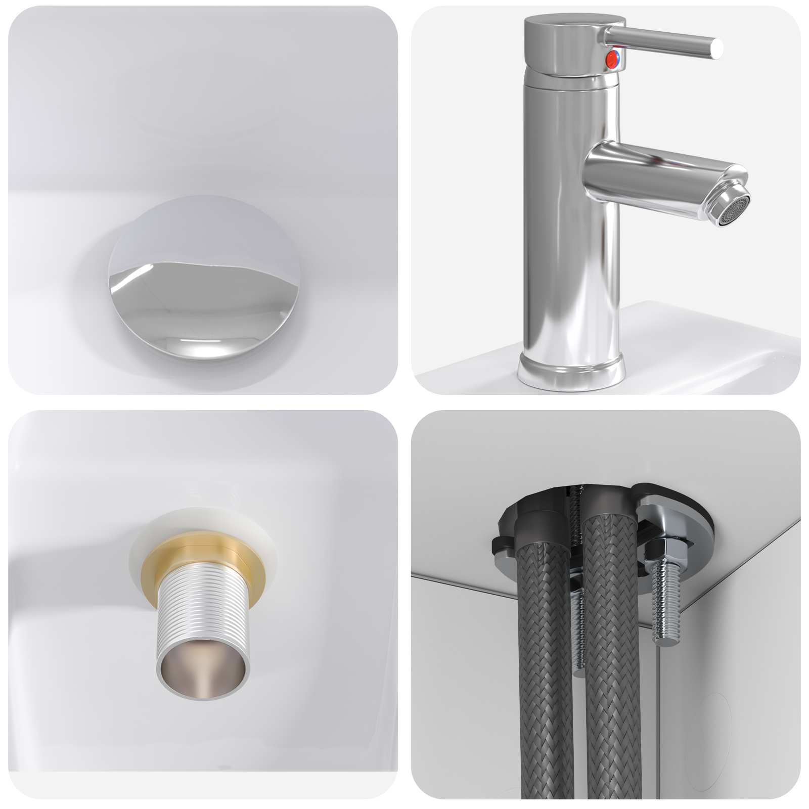 Set di mobili per il bagno 2 pcs Bianco Legno ingegnerizzato | homemem39