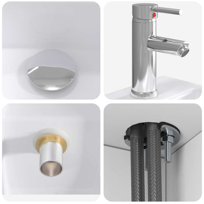 Set di mobili per il bagno 2 pcs Bianco Legno ingegnerizzato | homemem39