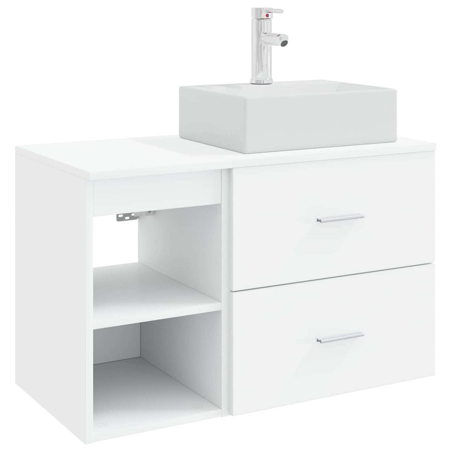 Set di mobili per il bagno 2 pcs Bianco Legno ingegnerizzato | homemem39