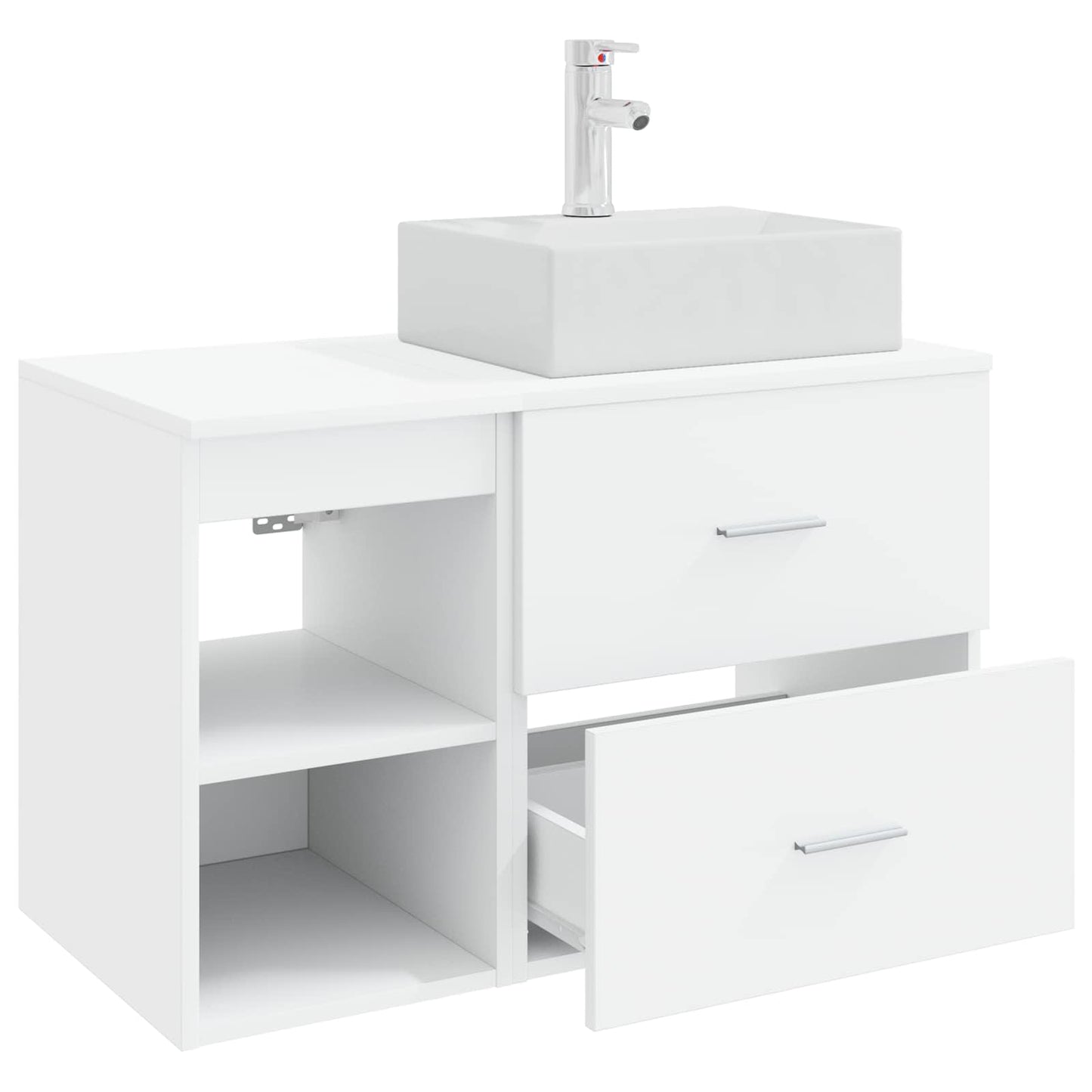 Set di mobili per il bagno 2 pcs Bianco Legno ingegnerizzato | homemem39