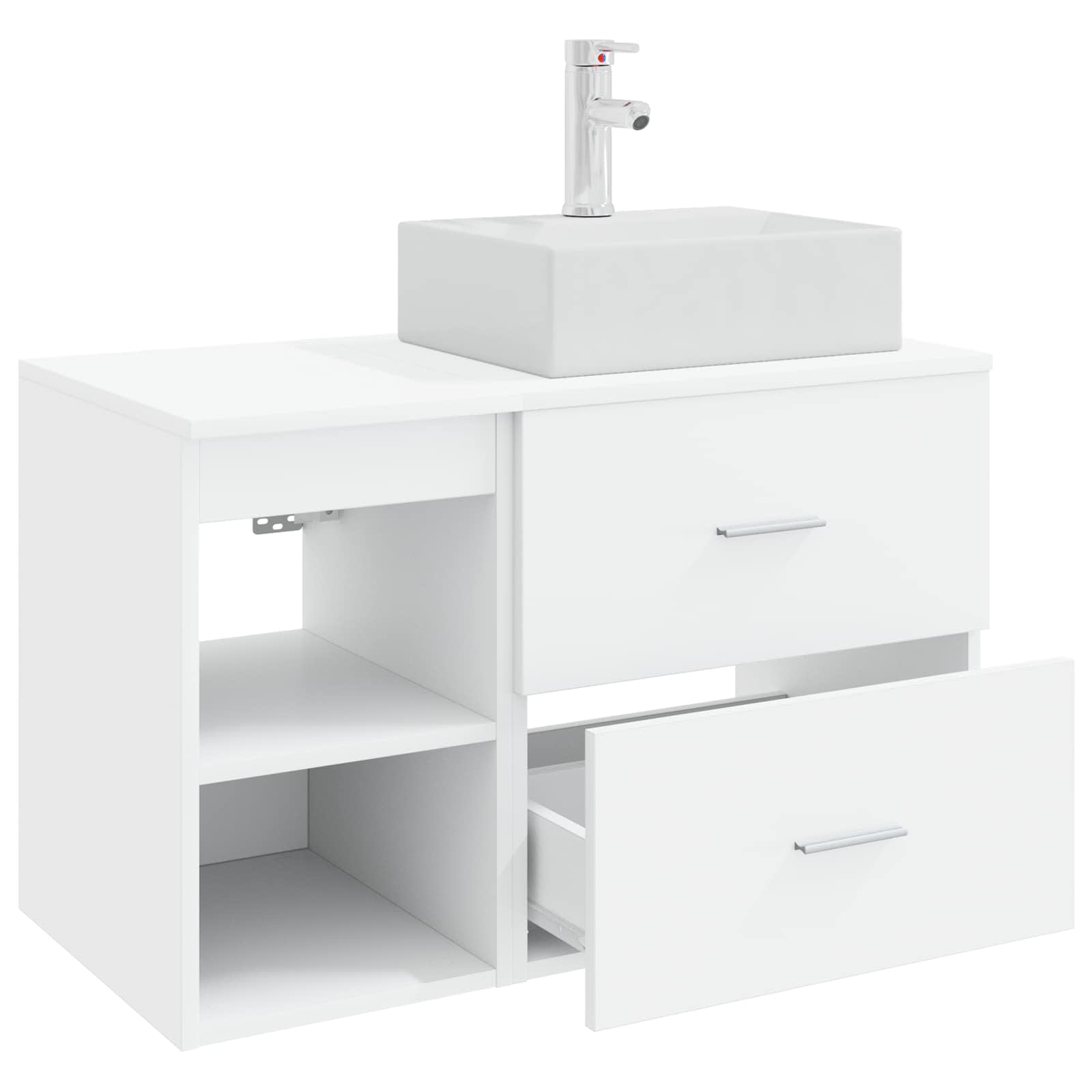Set di mobili per il bagno 2 pcs Bianco Legno ingegnerizzato | homemem39