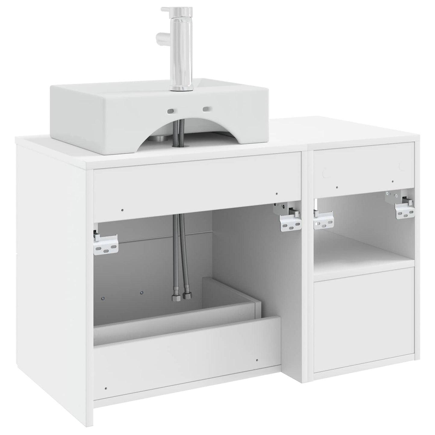 Set di mobili per il bagno 2 pcs Bianco Legno ingegnerizzato | homemem39