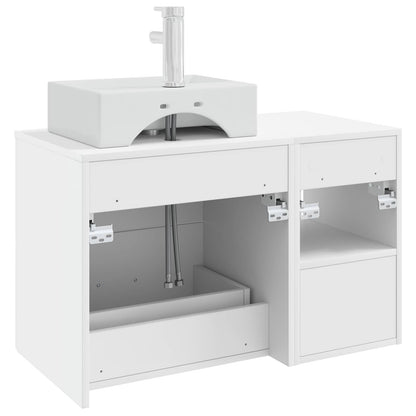 Set di mobili per il bagno 2 pcs Bianco Legno ingegnerizzato | homemem39