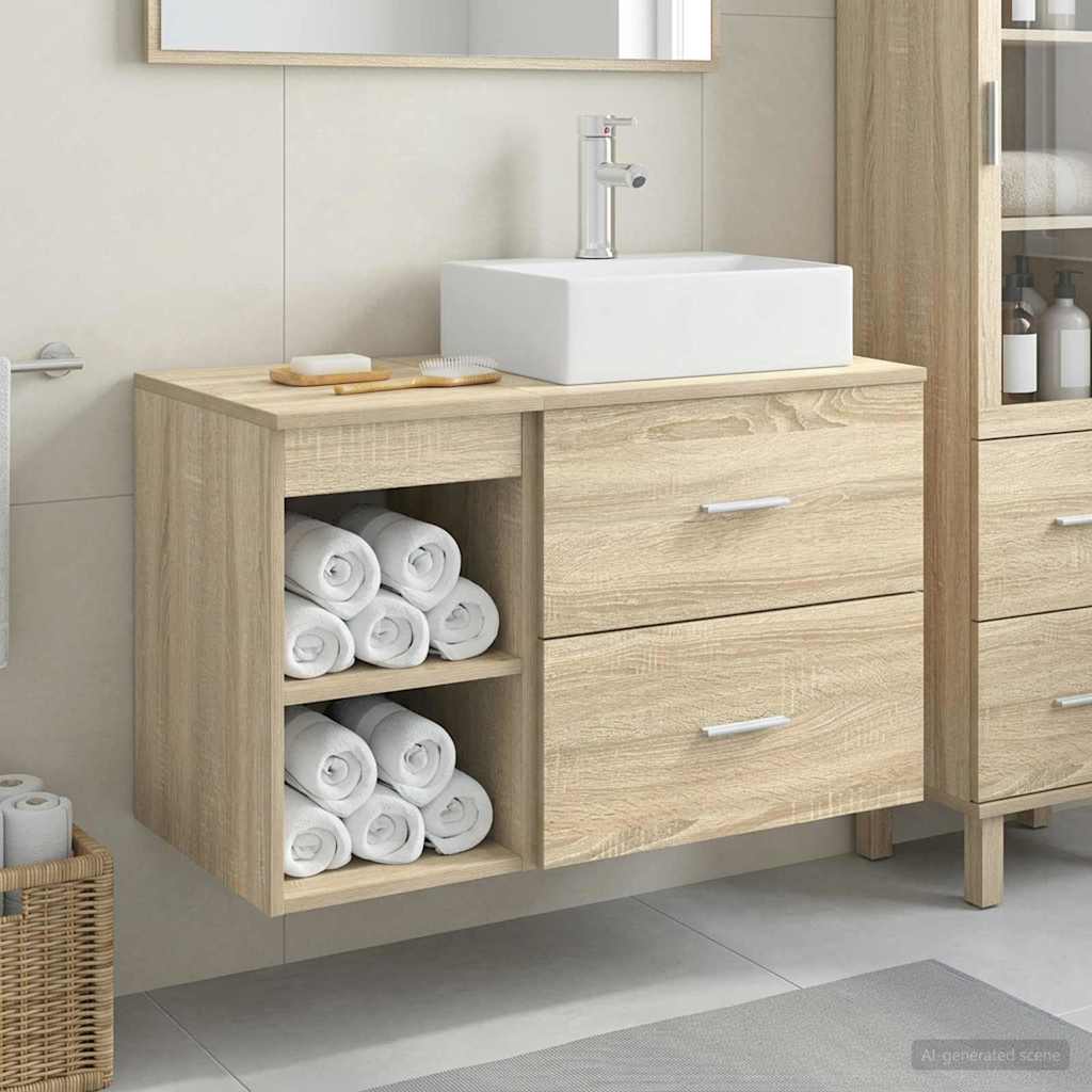Set di mobili per il bagno 2 pcs Rovere Sonoma | homemem39