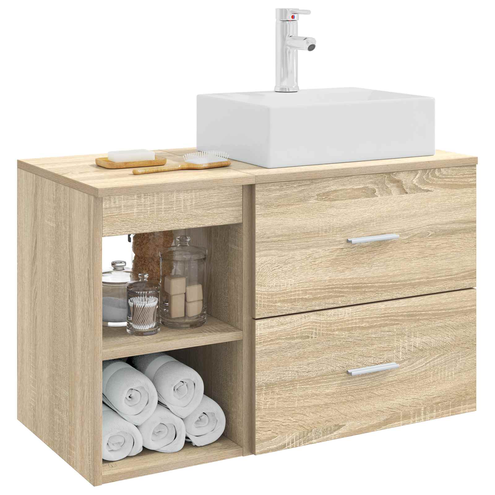 Set di mobili per il bagno 2 pcs Rovere Sonoma | homemem39