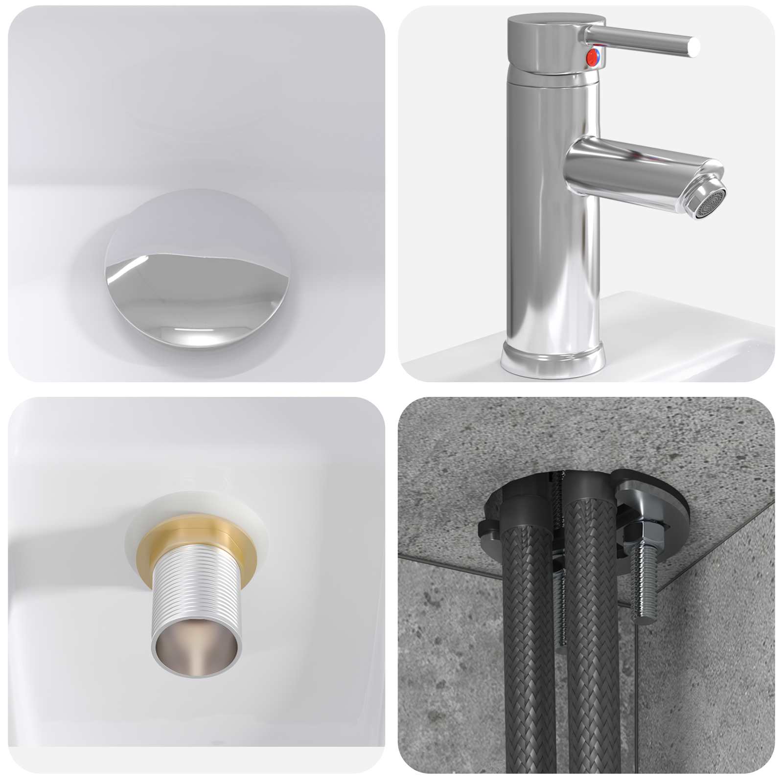 Set di mobili per il bagno 2 pcs Grigio Cemento | homemem39