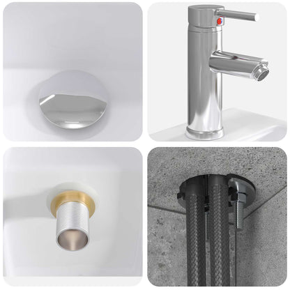 Set di mobili per il bagno 2 pcs Grigio Cemento | homemem39