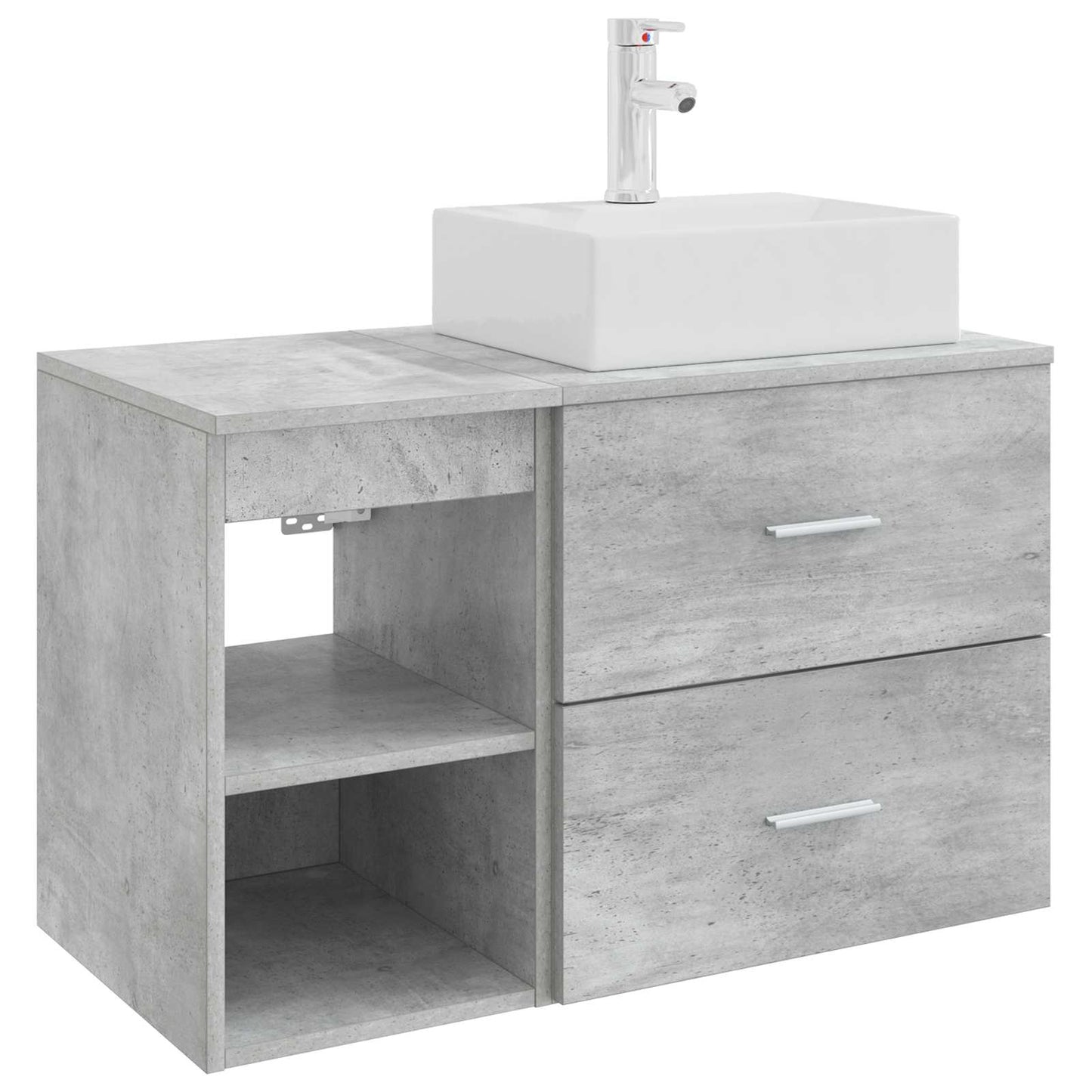 Set di mobili per il bagno 2 pcs Grigio Cemento | homemem39