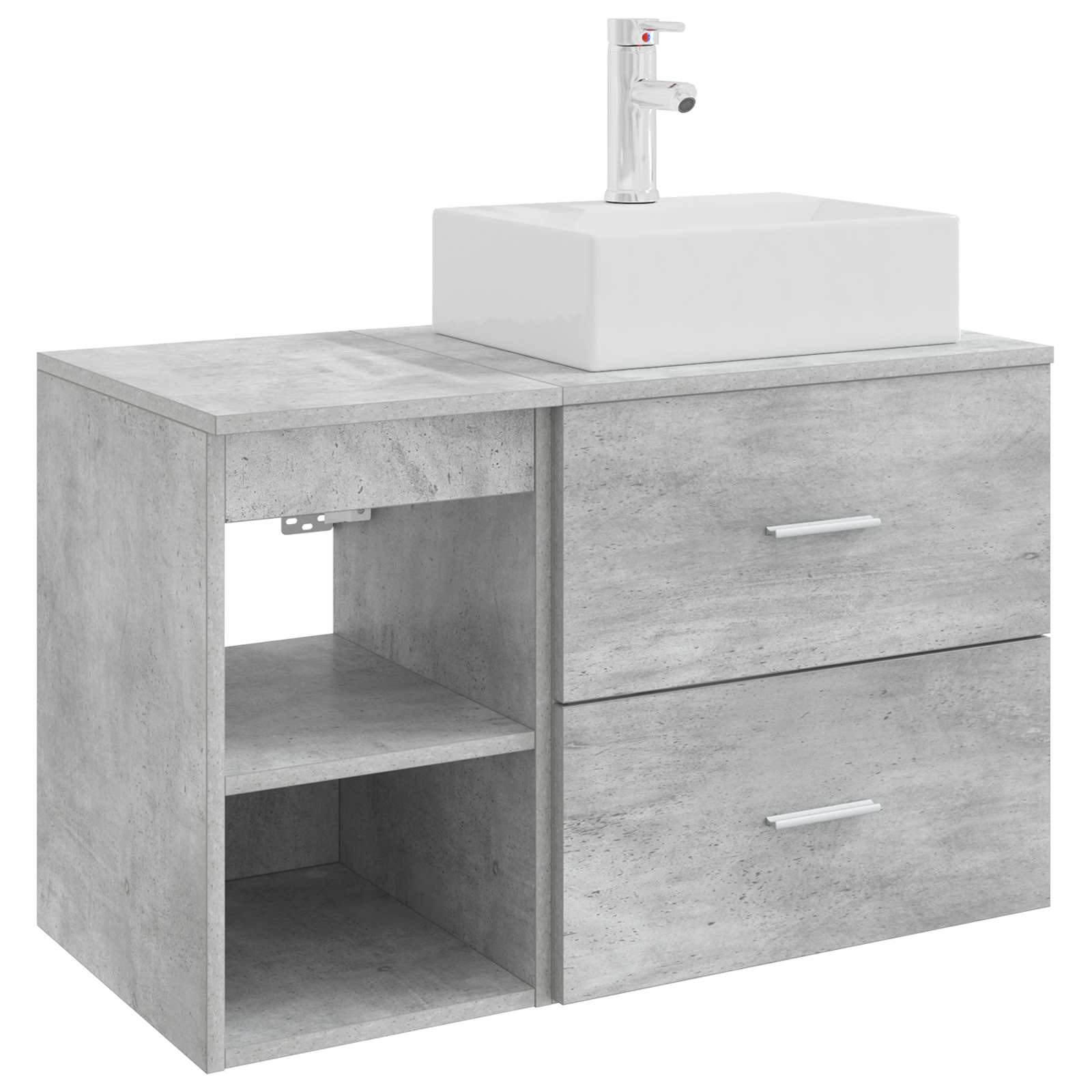 Set di mobili per il bagno 2 pcs Grigio Cemento | homemem39