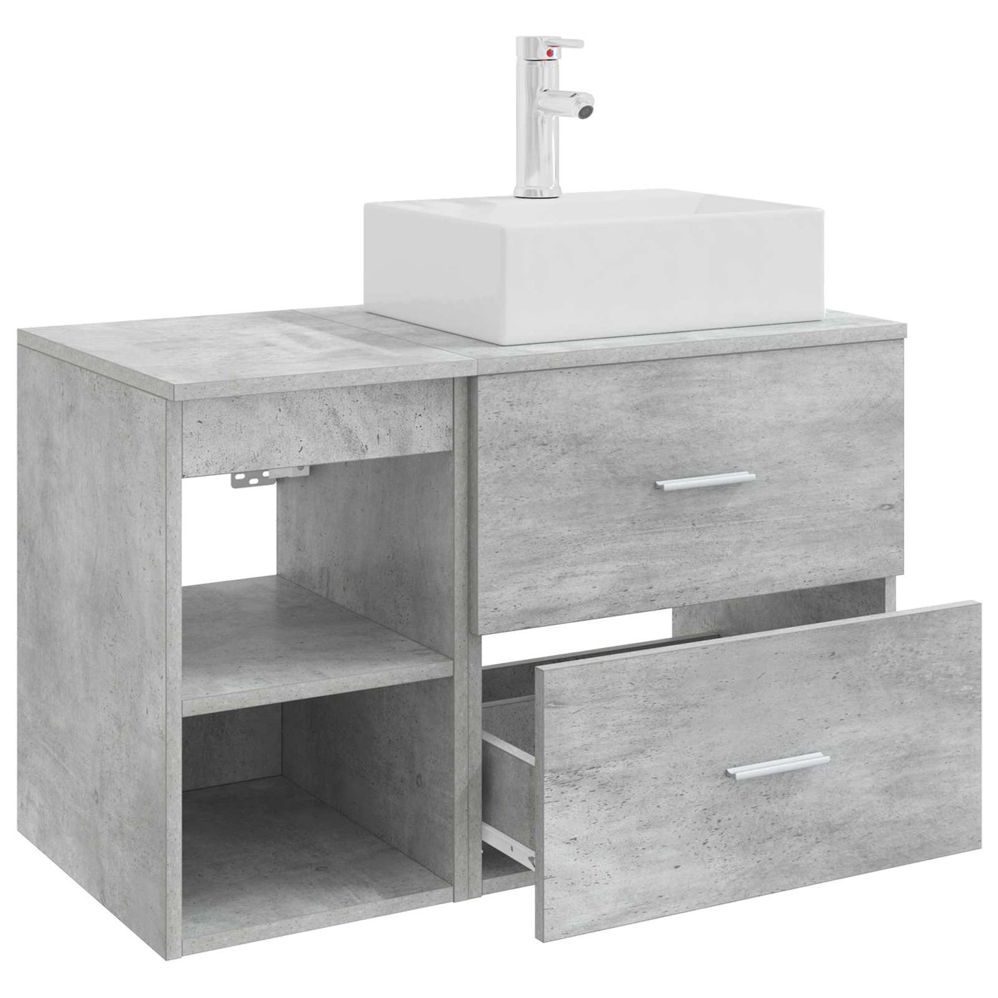 Set di mobili per il bagno 2 pcs Grigio Cemento | homemem39