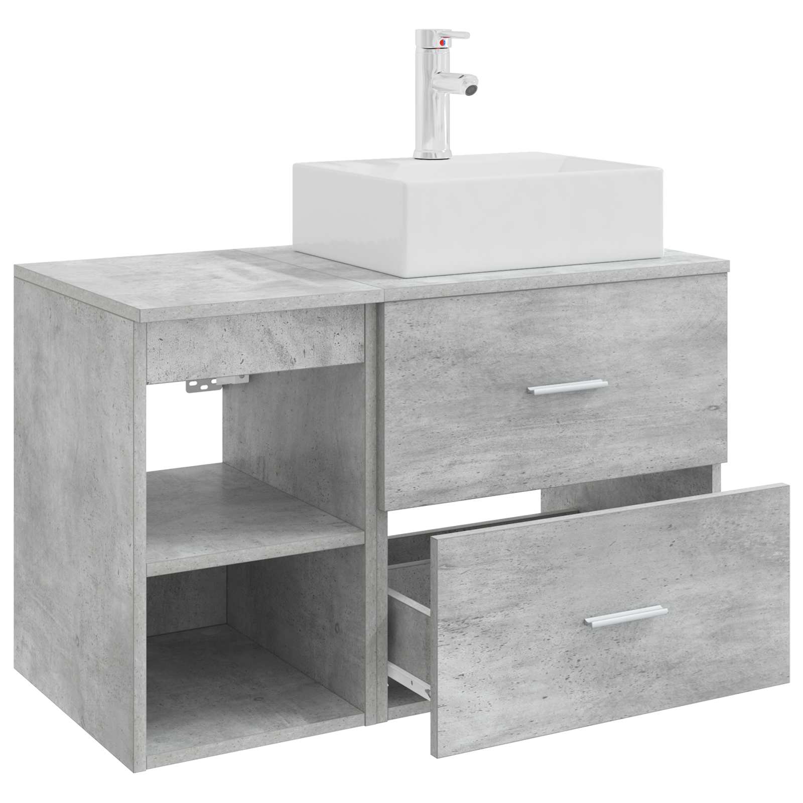 Set di mobili per il bagno 2 pcs Grigio Cemento | homemem39