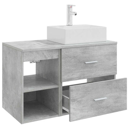 Set di mobili per il bagno 2 pcs Grigio Cemento | homemem39