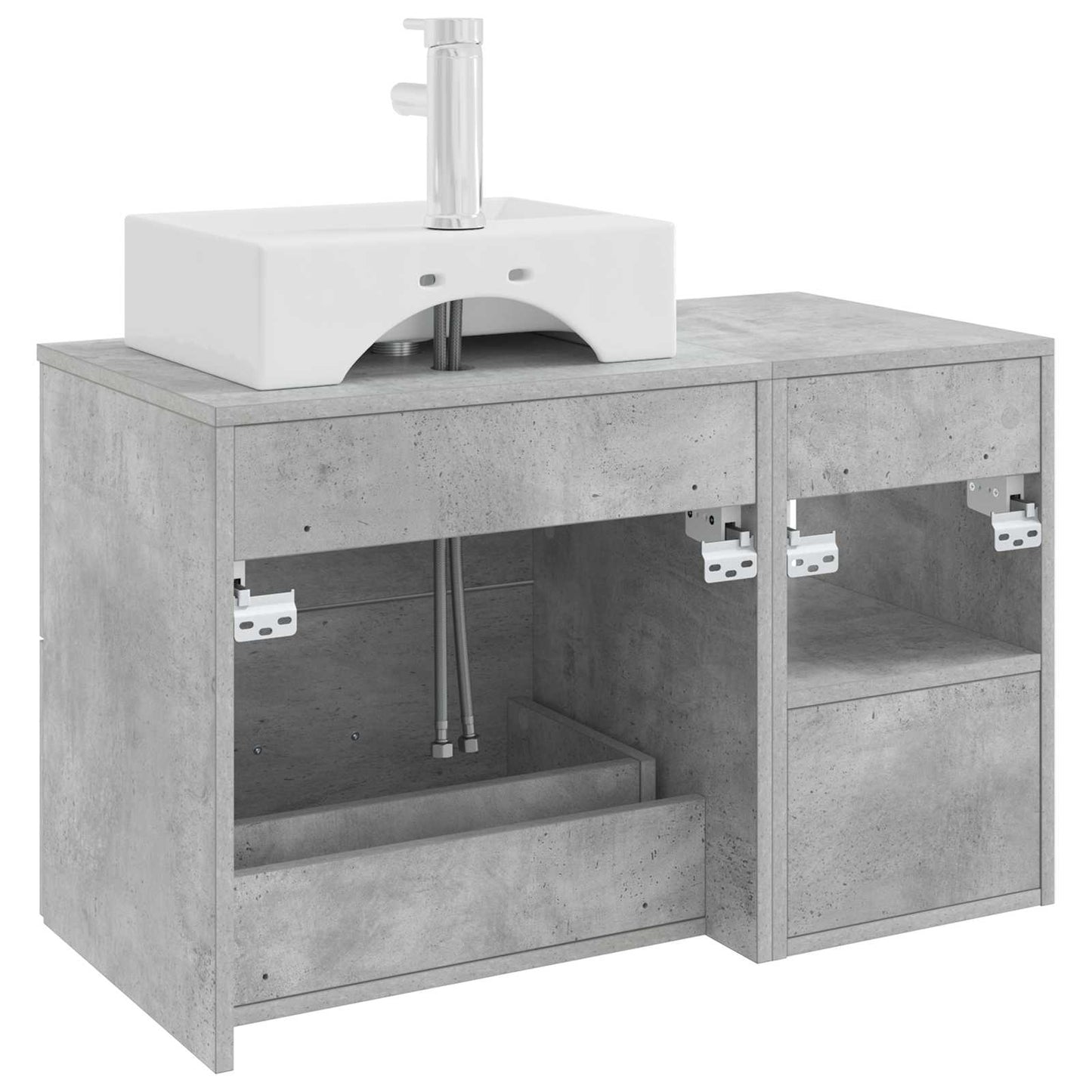 Set di mobili per il bagno 2 pcs Grigio Cemento | homemem39