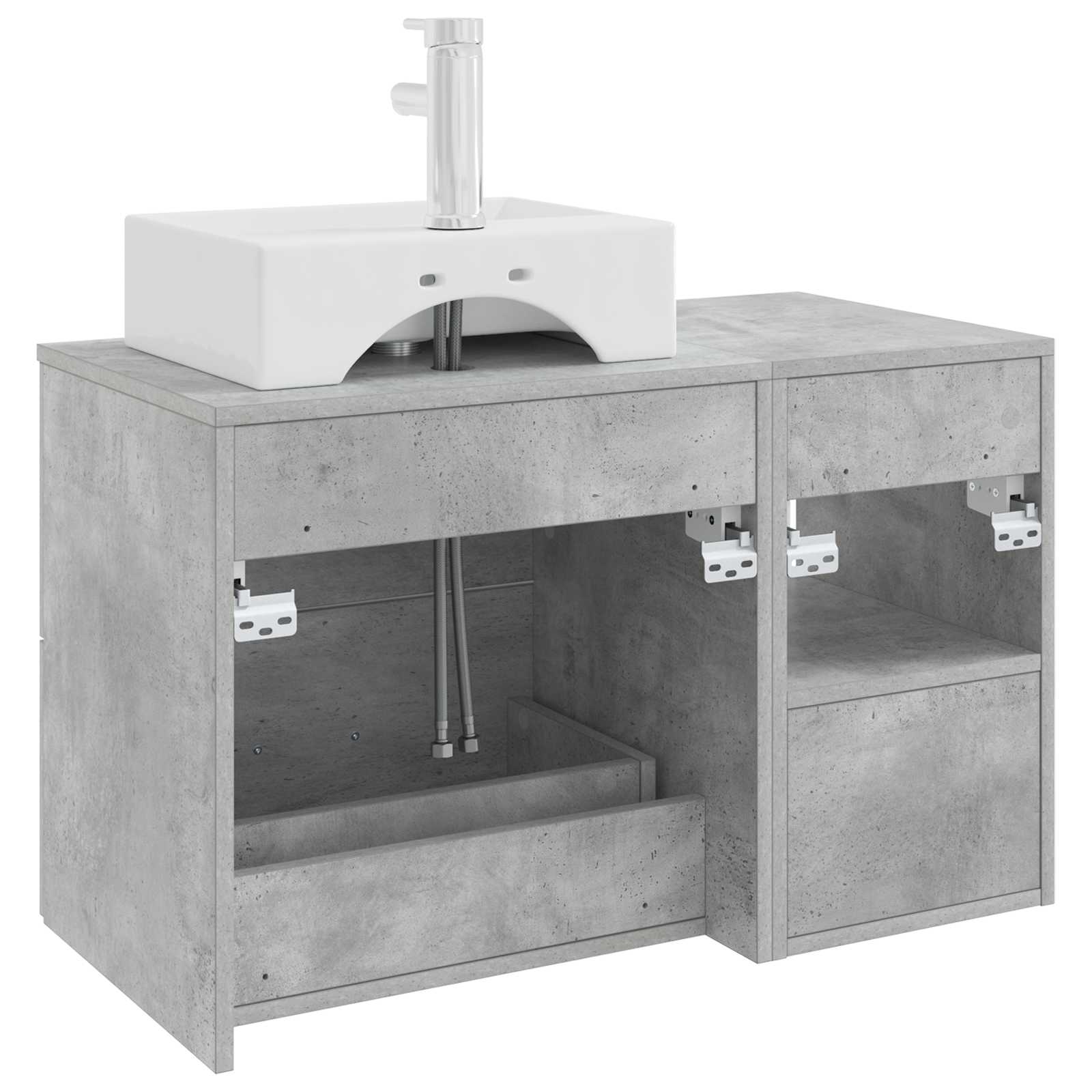 Set di mobili per il bagno 2 pcs Grigio Cemento | homemem39