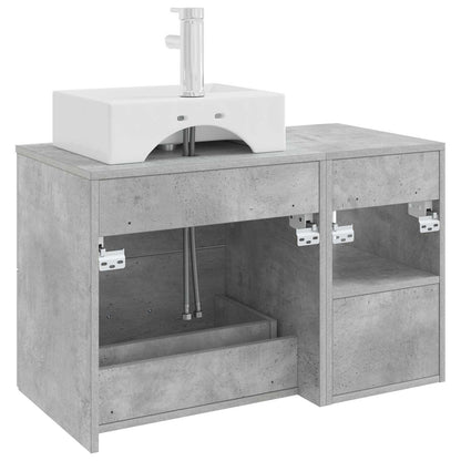 Set di mobili per il bagno 2 pcs Grigio Cemento | homemem39