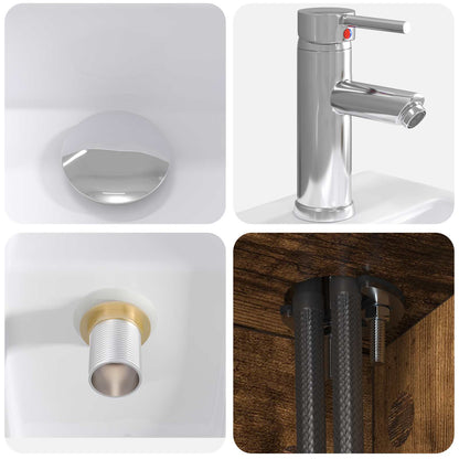 Set di mobili per il bagno 2 pcs Rovere Fumo | homemem39
