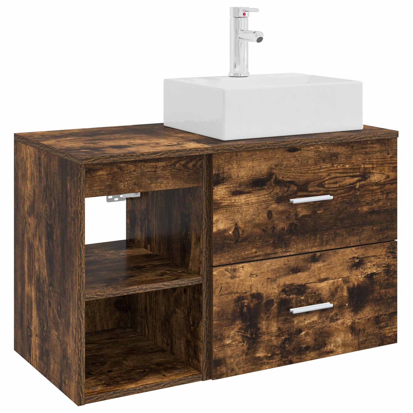 Set di mobili per il bagno 2 pcs Rovere Fumo | homemem39