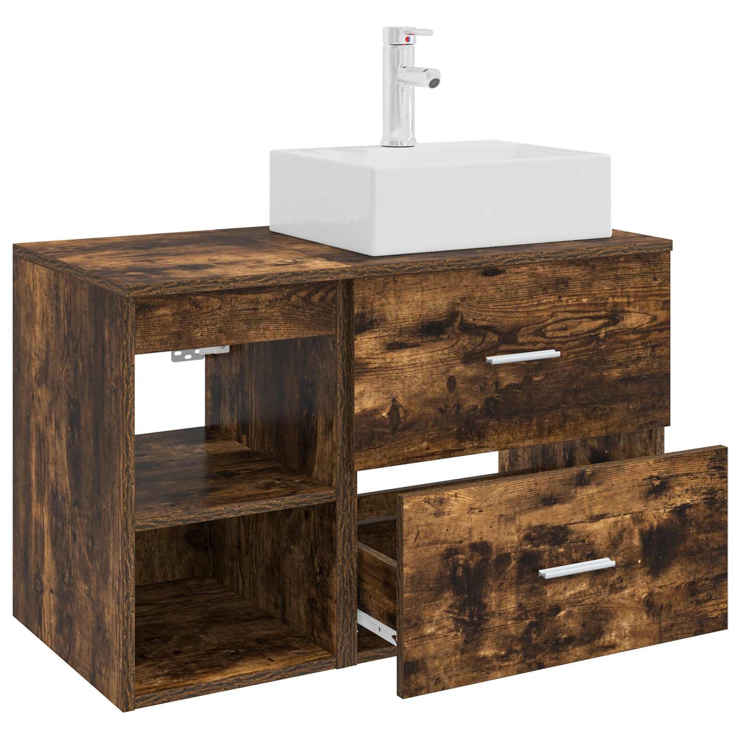 Set di mobili per il bagno 2 pcs Rovere Fumo | homemem39