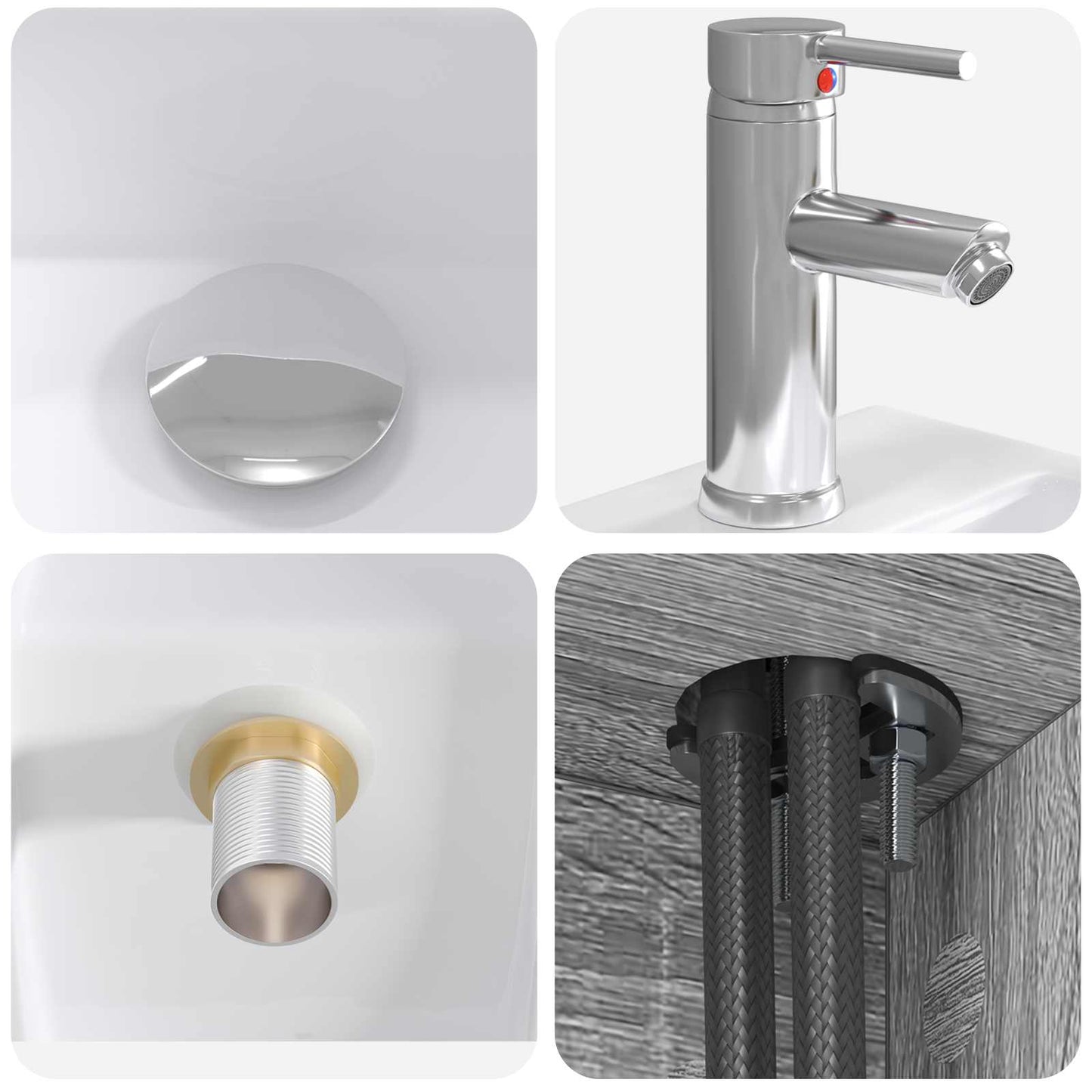 Set di mobili per il bagno 2 pcs Sonoma grigio | homemem39
