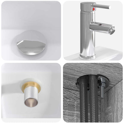 Set di mobili per il bagno 2 pcs Sonoma grigio | homemem39