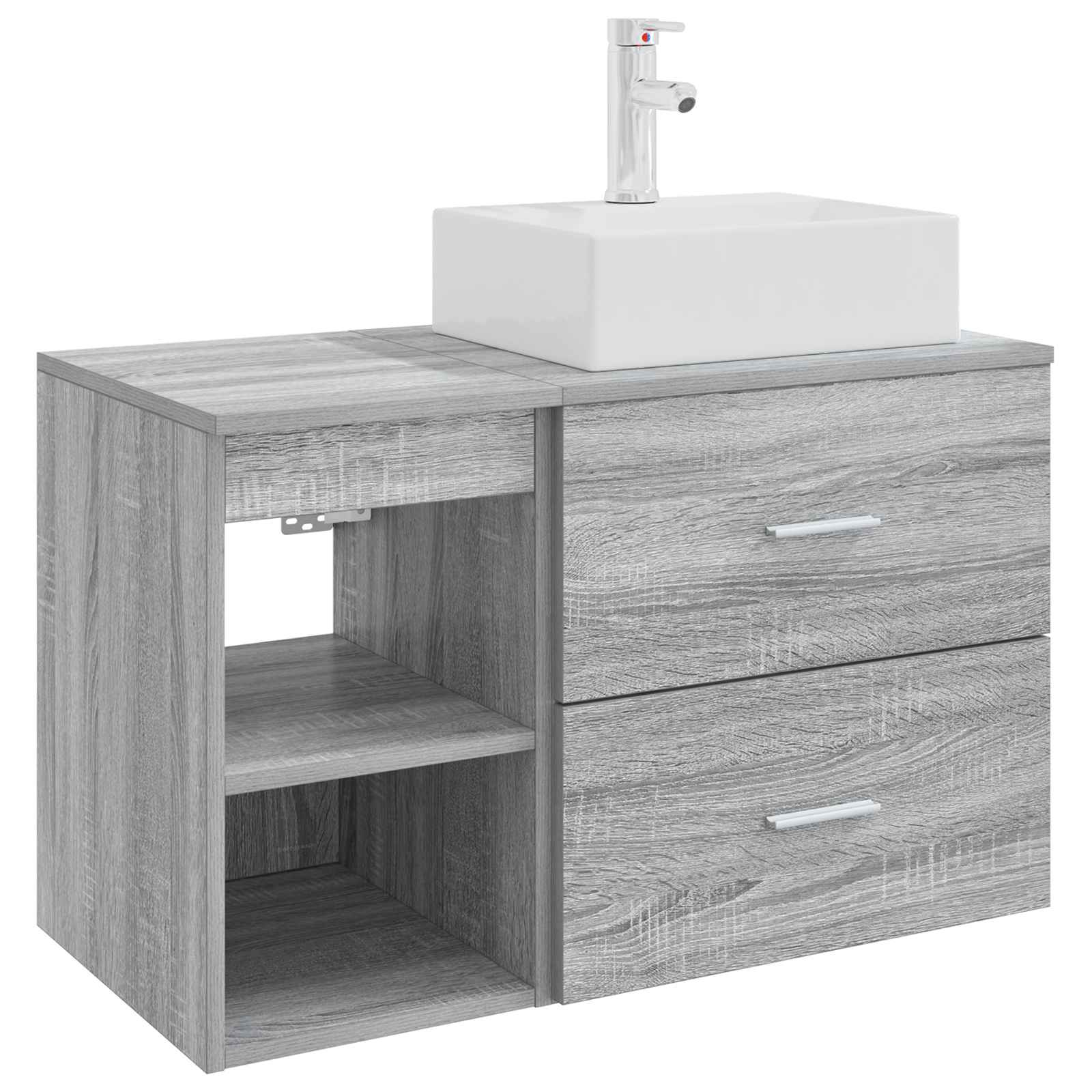 Set di mobili per il bagno 2 pcs Sonoma grigio | homemem39
