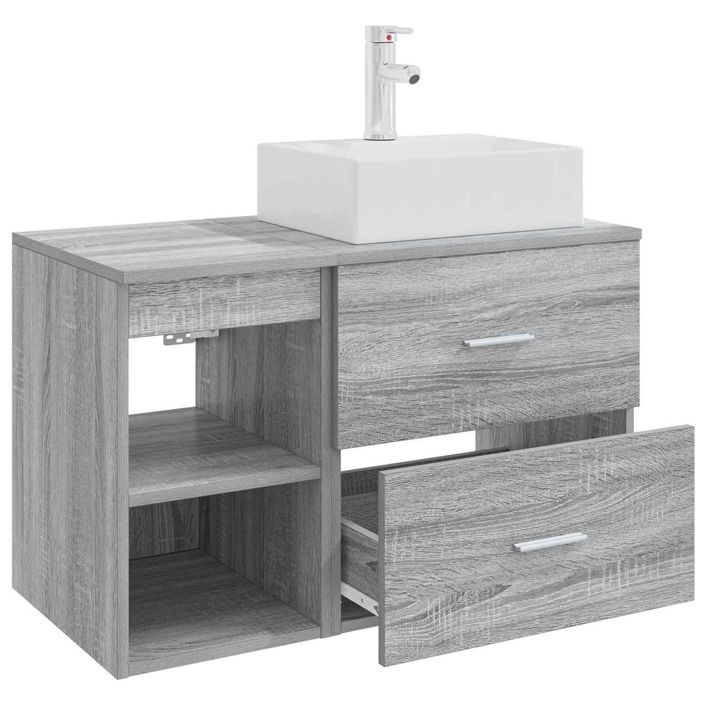 Set di mobili per il bagno 2 pcs Sonoma grigio | homemem39