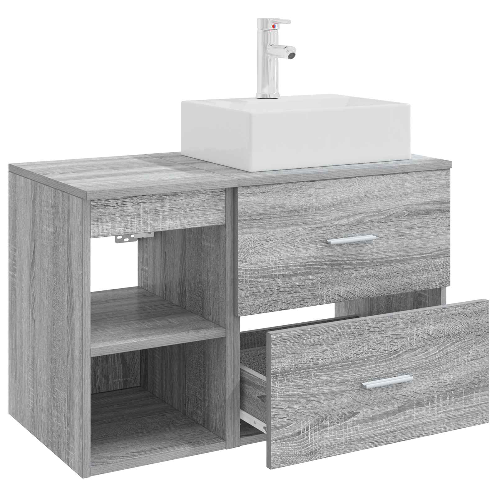 Set di mobili per il bagno 2 pcs Sonoma grigio | homemem39