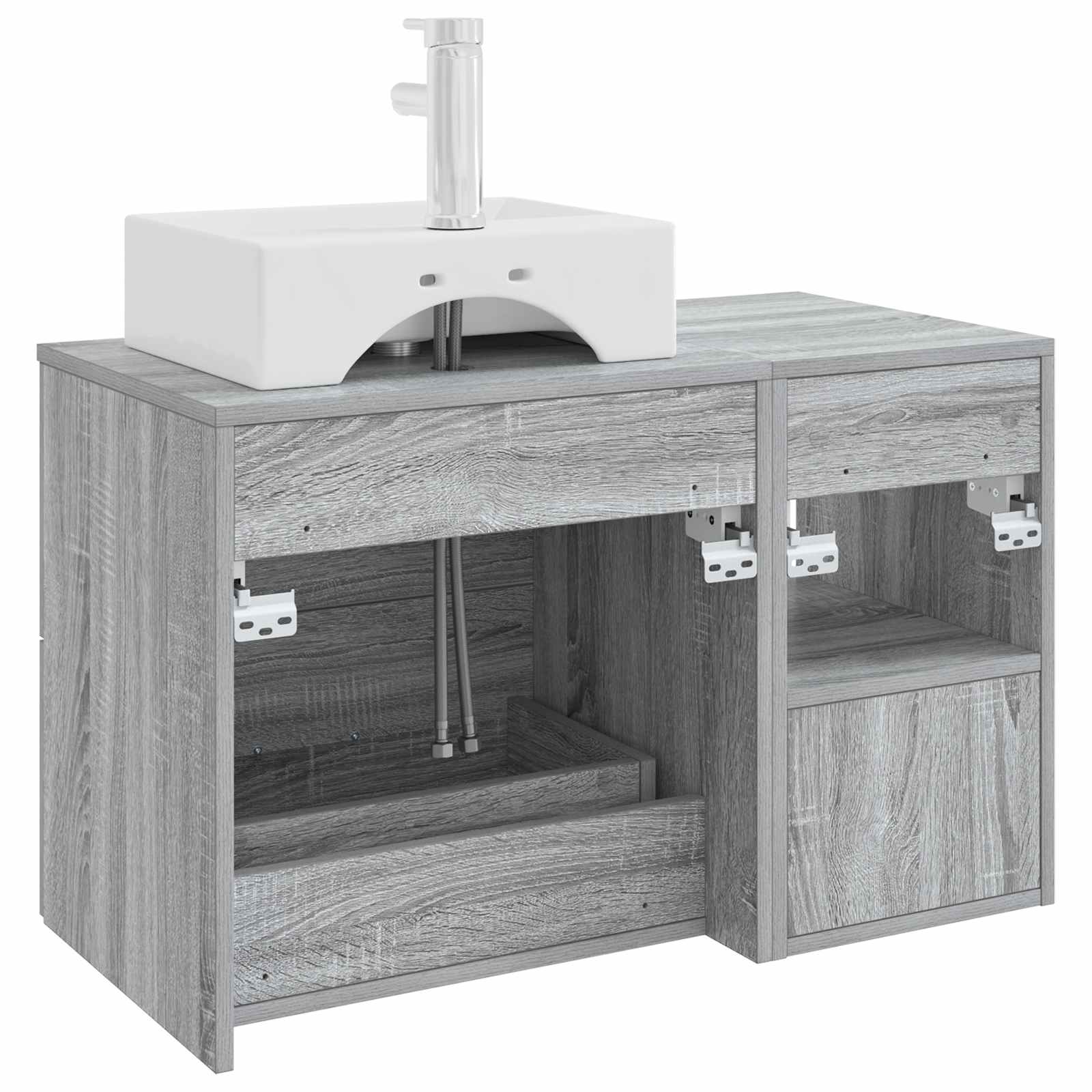 Set di mobili per il bagno 2 pcs Sonoma grigio | homemem39