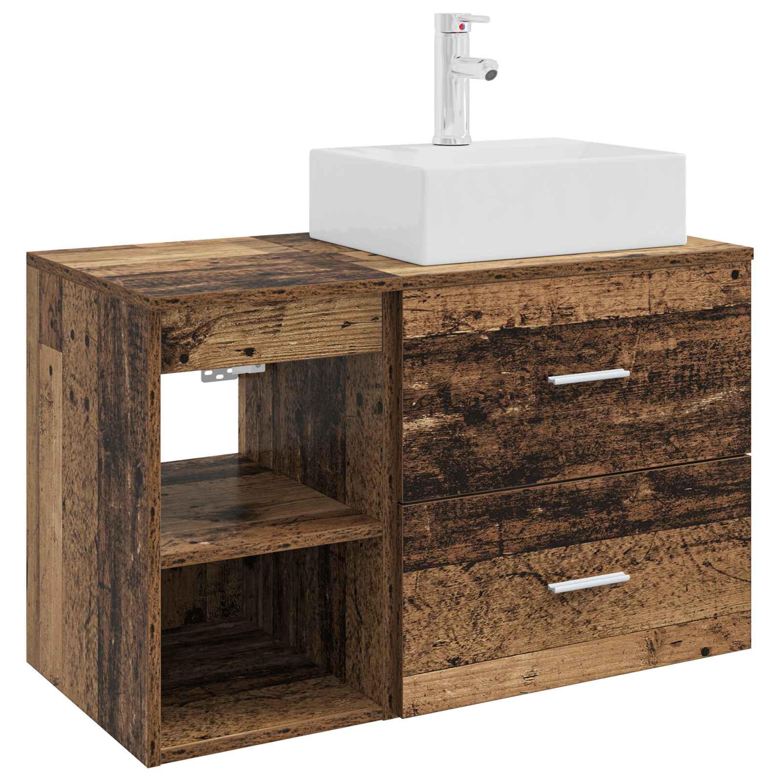 Set di mobili per il bagno 2 pcs Legno antico | homemem39
