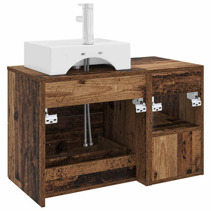 Set di mobili per il bagno 2 pcs Legno antico | homemem39