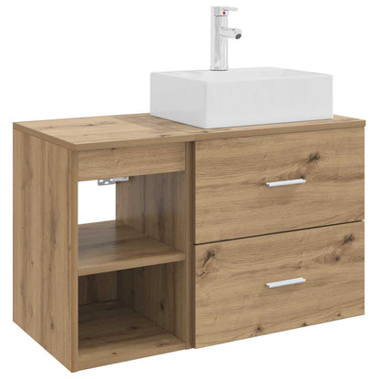 Set di mobili per il bagno 2 pz Rovere Artigianale | homemem39