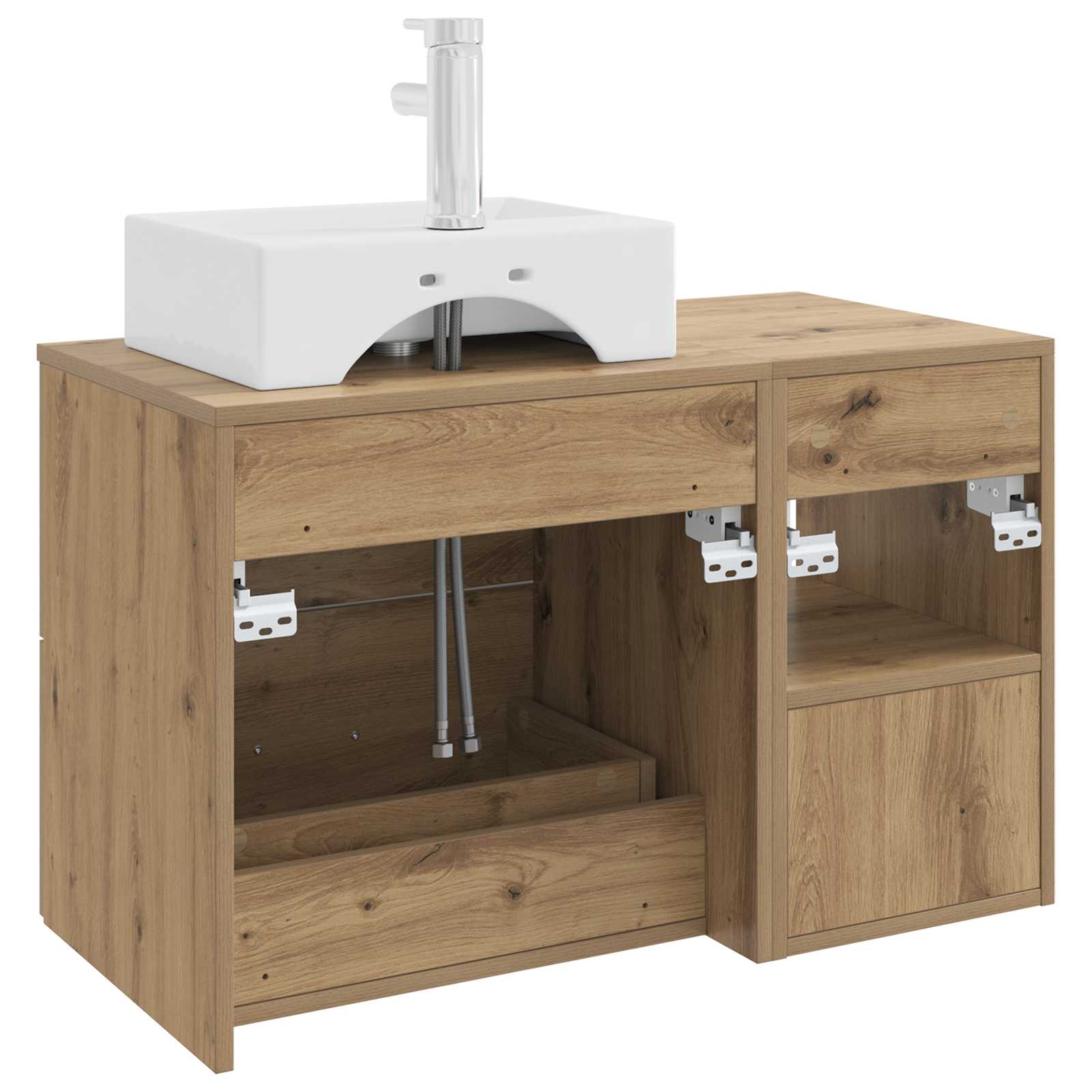 Set di mobili per il bagno 2 pz Rovere Artigianale | homemem39