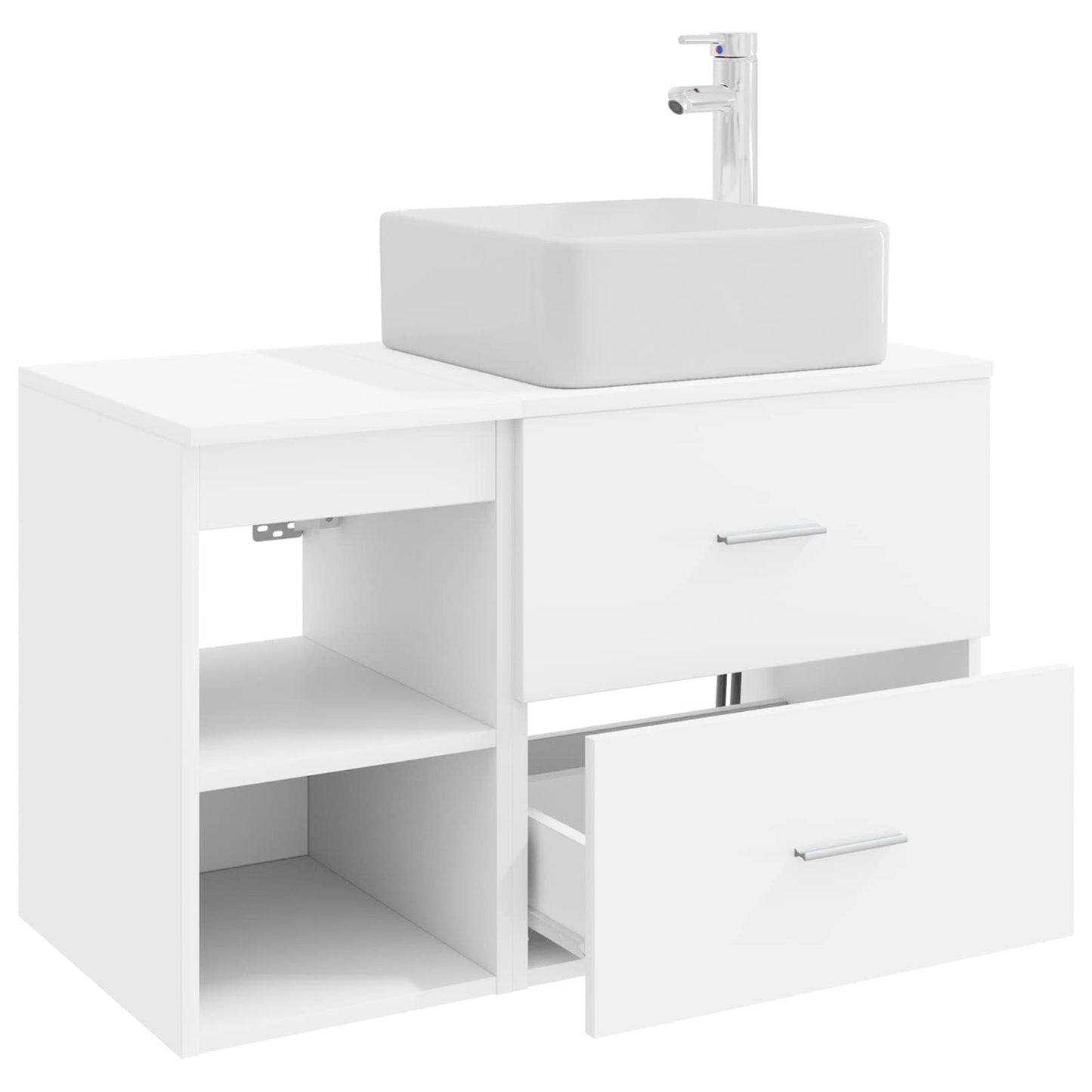 Set di mobili per il bagno 2 pcs Bianco Legno ingegnerizzato | homemem39