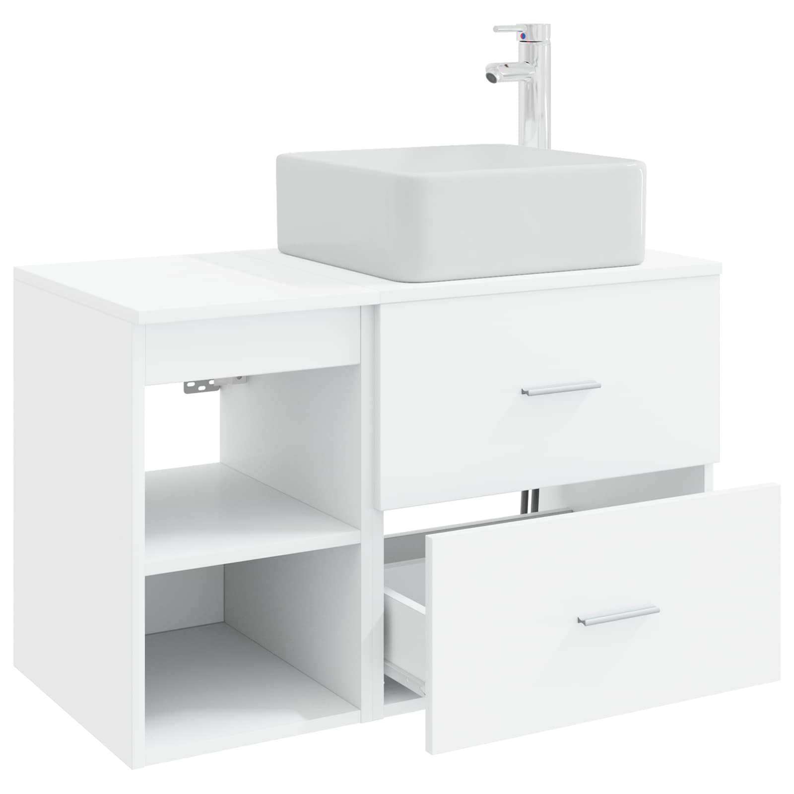 Set di mobili per il bagno 2 pcs Bianco Legno ingegnerizzato | homemem39
