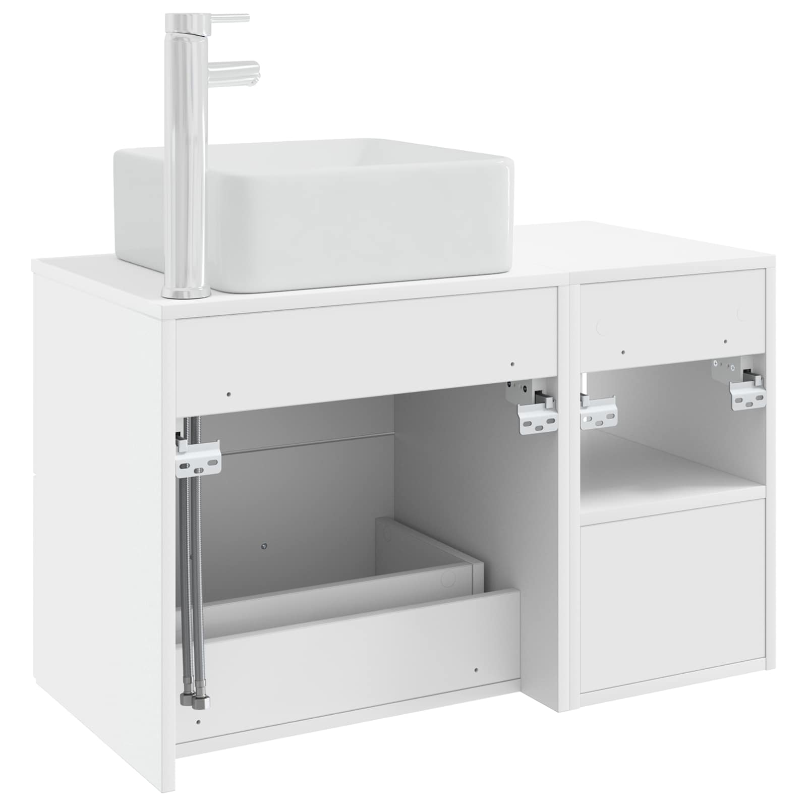 Set di mobili per il bagno 2 pcs Bianco Legno ingegnerizzato | homemem39