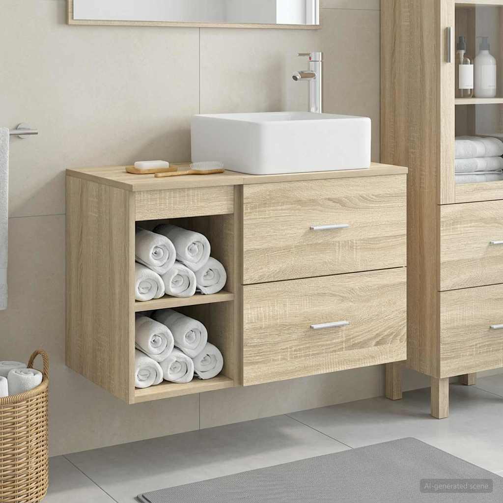 Set di mobili per il bagno 2 pcs Rovere Sonoma | homemem39