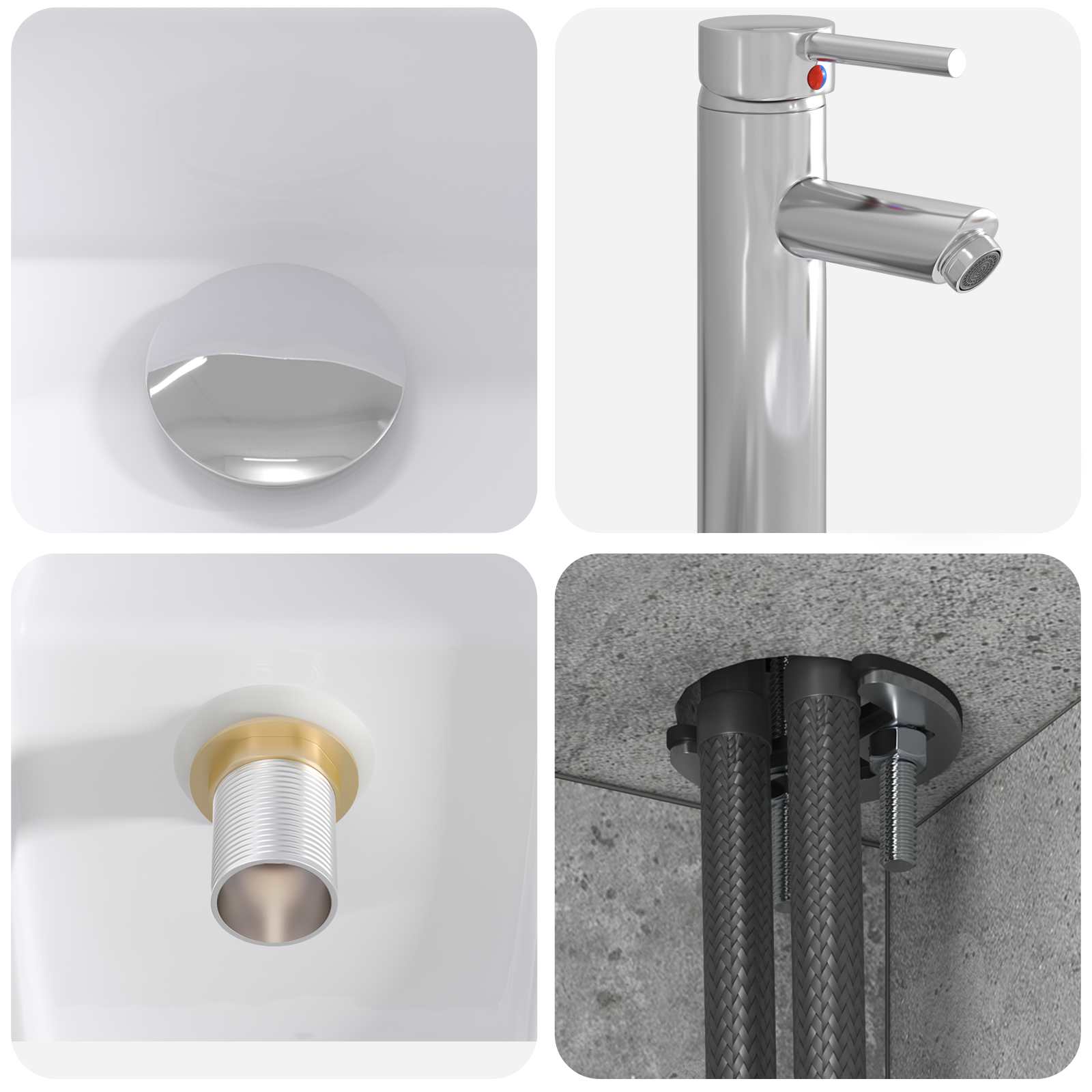 Set di mobili per il bagno 2 pcs Grigio Cemento | homemem39