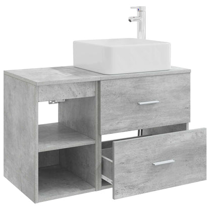 Set di mobili per il bagno 2 pcs Grigio Cemento | homemem39
