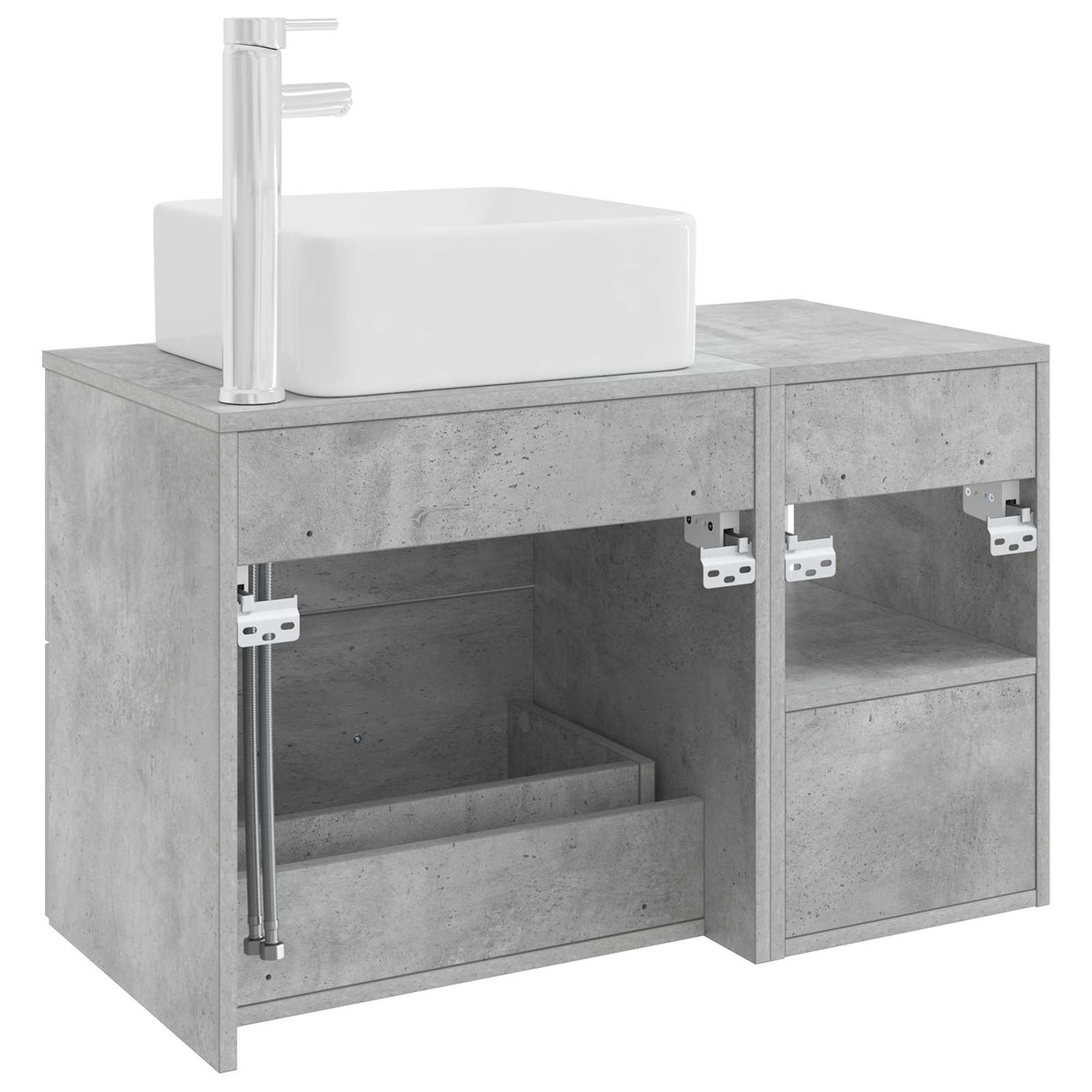 Set di mobili per il bagno 2 pcs Grigio Cemento | homemem39
